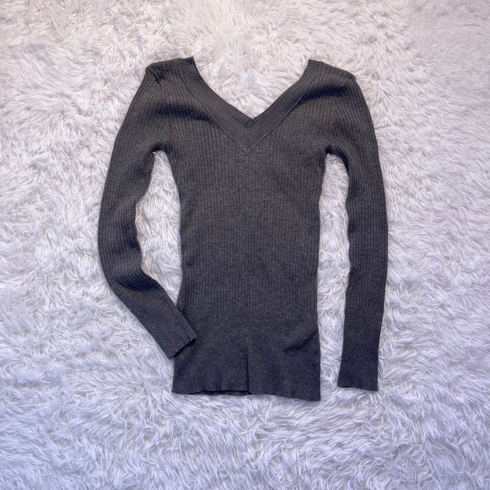y2k gray off shoulder sweater medium